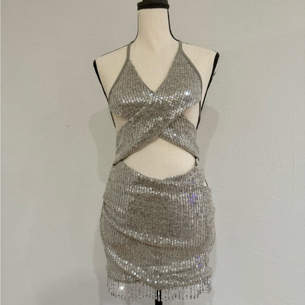 ALONDRA MINI DRESS SILVER